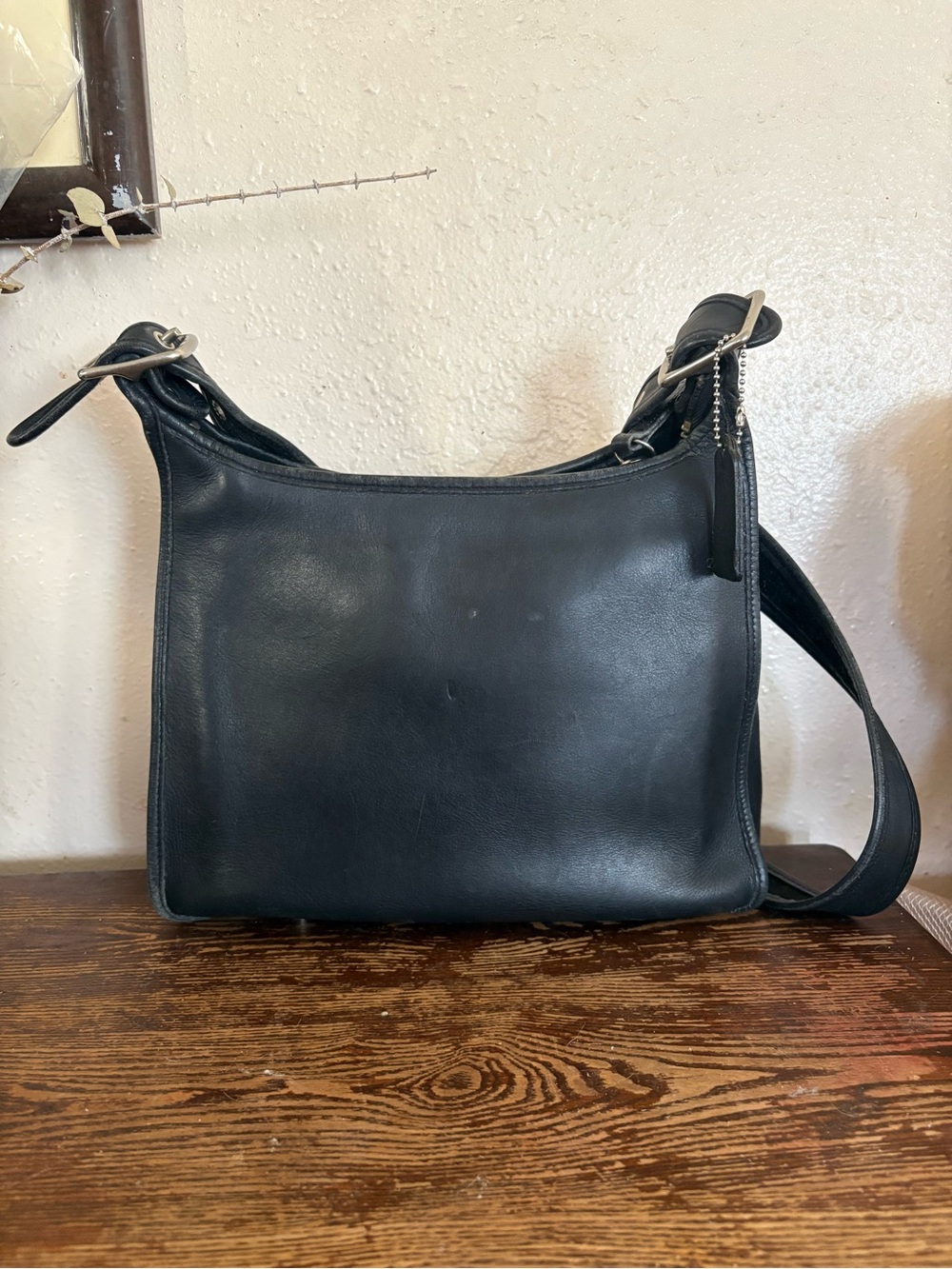 COACH VINTAGE black Legacy D6J-9966 10x10.5x4” Silver Hardware Leather